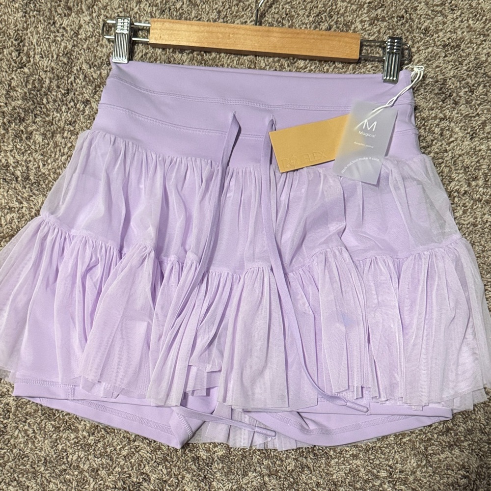 NWT | POPFLEX Tiered Lavender Mini Skirt | Size M